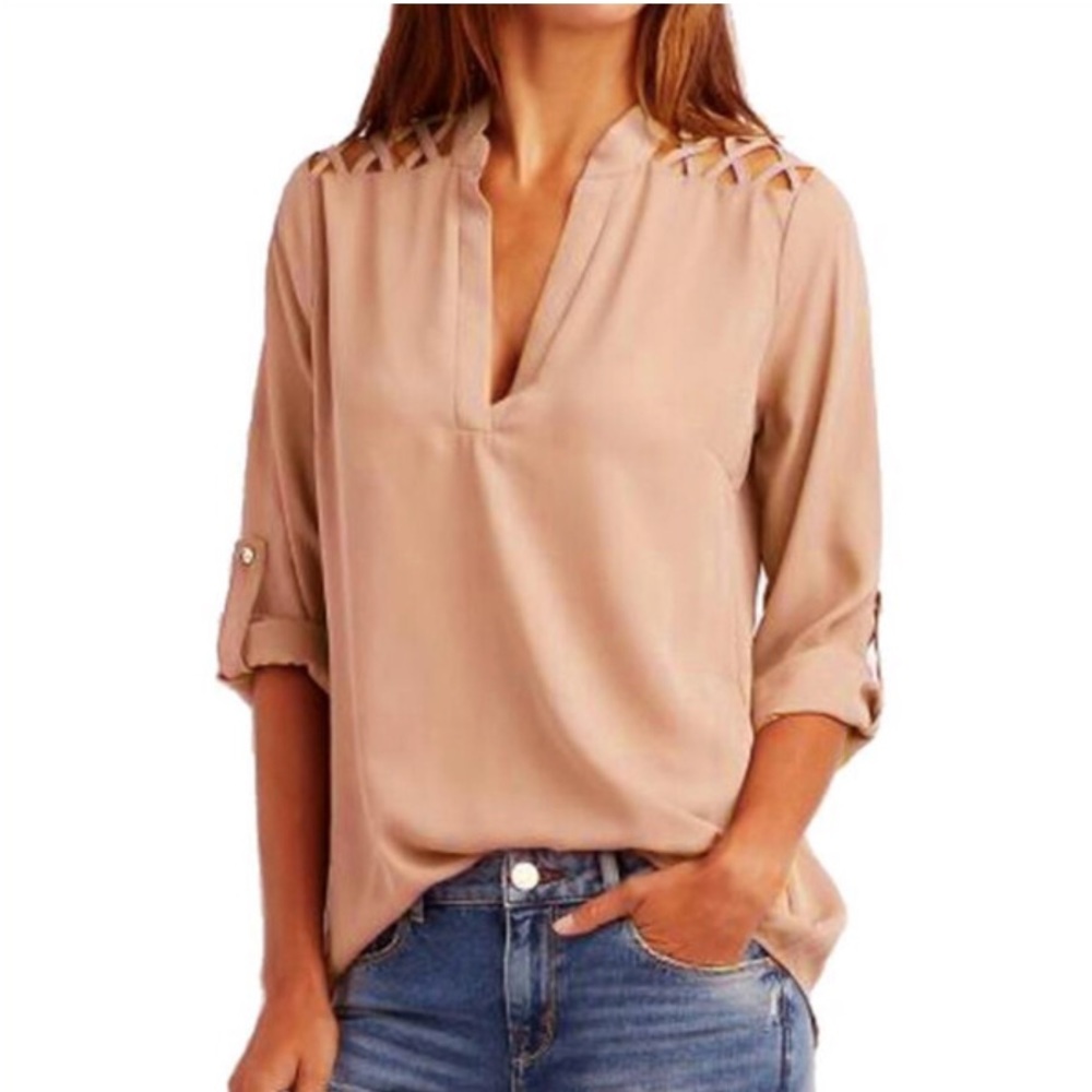 Long Sleeve Chiffon Blouse